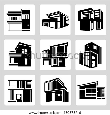 building set, architecture, real estate building icons