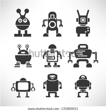 robot icon set robot icon set