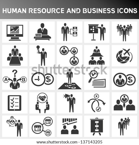 human resource and business icon set human resource and business icon set