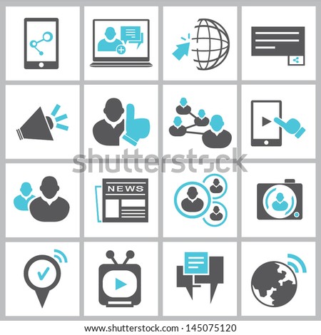 social network and contact icons set social network and contact icons set