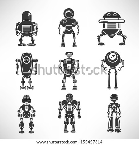 robot icons set robot icons set