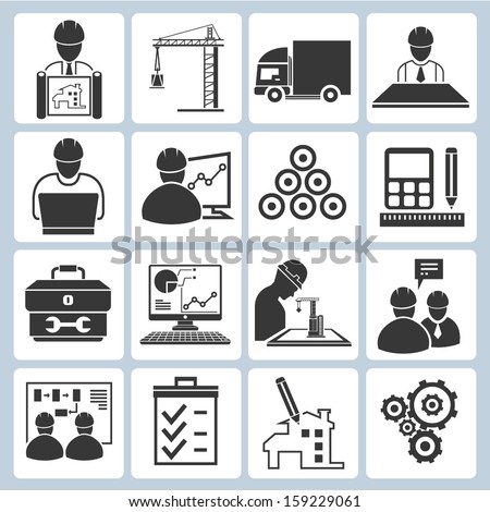 project management icons, engineering management icons