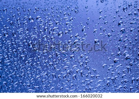 Raindrops on a glass surface as a background