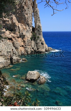 Coast, Sardinia in summer, Italy.