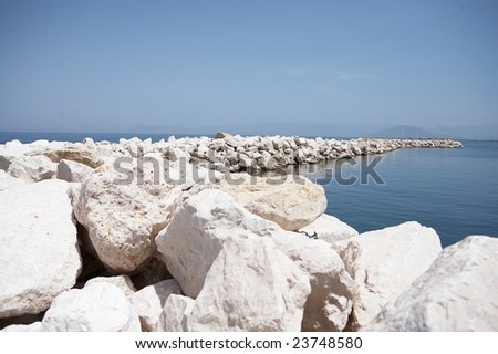 Water-break on Corfu island, Ionian Sea