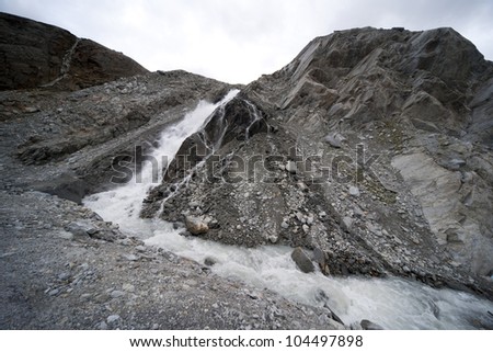 waterfall from glacier in Austria