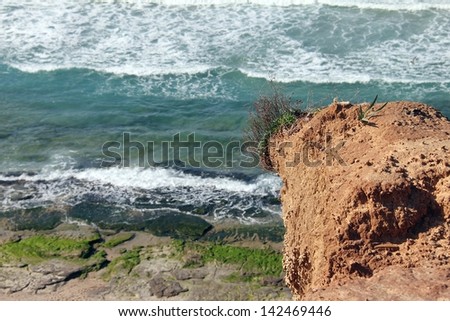 Steep  cliff  over the Mediterranean sea