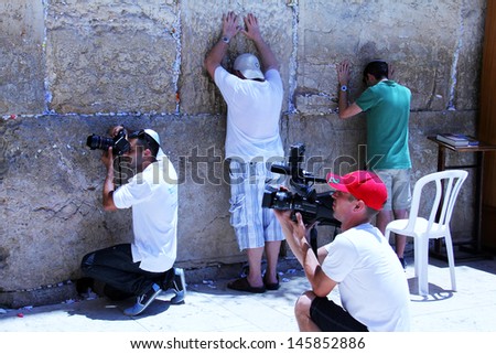 JERUSALEM, ISRAEL - JUNE 27:  Photo on the memory of the celebration of the Bar Mitzvah at the Western Wall