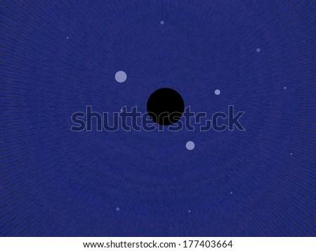 Abstract simulated view of a space black hole (center). A black hole is a region of space time from which gravity prevents anything, including light, from escaping
