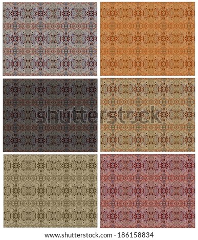 Colored grunge vintage pattern wallpaper backgrounds set. Size of elements in the set allows  used each of them separately