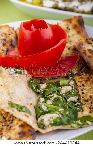 Turkish and Arabian Traditional Herb Pizza Pide Bakery