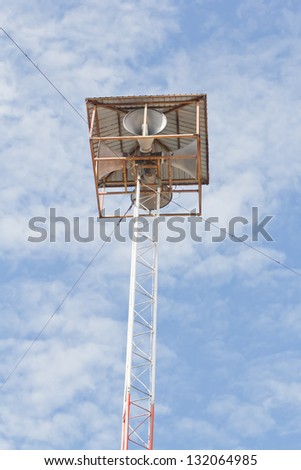 Towers speakers broadcasting, public