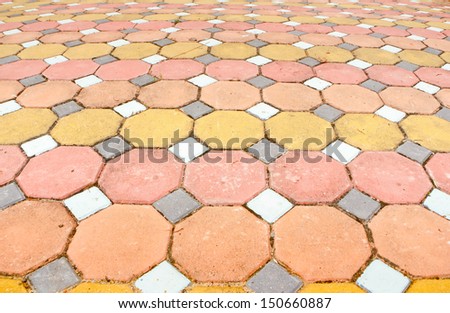 Cement block flooring colorful