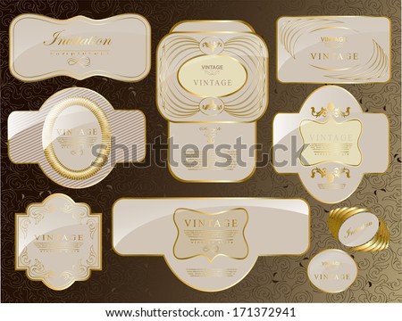 Retro  gold framed label. Premium design elements/ Old style frame