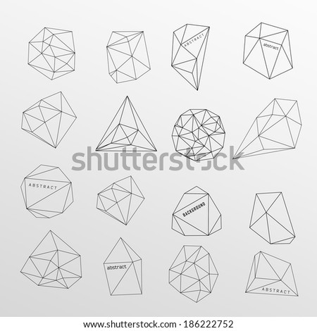 Abstract modern background with polygon crystal design element symbol sign for tattoo Abstract modern background with polygon crystal design element symbol sign for tattoo