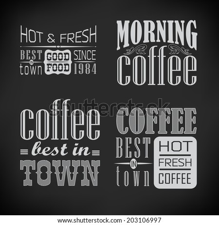 Poster lettering take coffee/Set of typographic elements