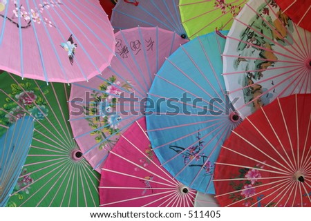 Multicolor Chinese umbrellas