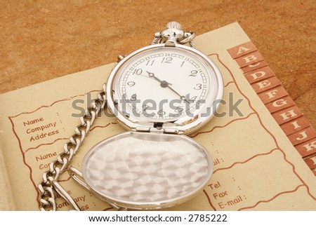 Old watch opened and agenda