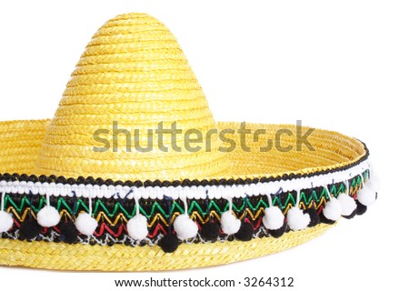 Yellow Mexican Hat With Decorations Stock Photo 3264312 : Shutterstock