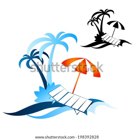Design for travel and recreation, silhouette vector