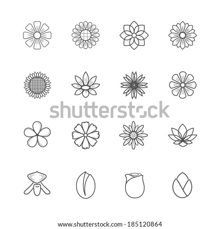 Flower Icons Vector - 185120864 : Shutterstock