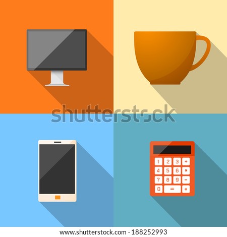 Business Office Modern Life Style Color Icon. vector illustration.