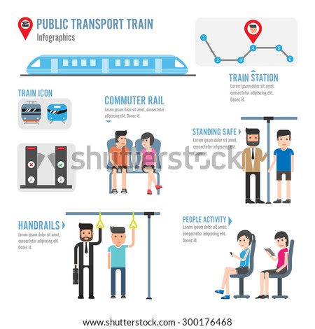 Public transport train infographics