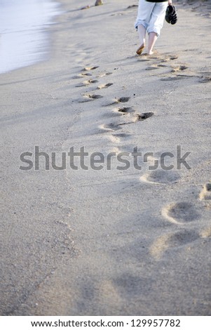 footprint,footprint in the sand, on the beach, sand, footprints