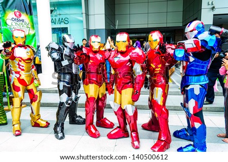 BANGKOK - MAY 25 : Cosplayer as characters Iron Man from Marvel Comics in Oishi World Cosplay Fantastic 7 on May 25, 2013 at Central World, Bangkok, Thailand.