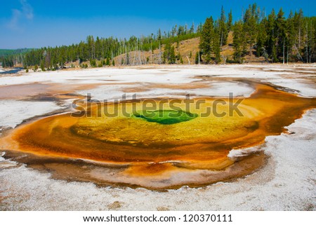 The Green Diamond Pool in Yellowstone National Park