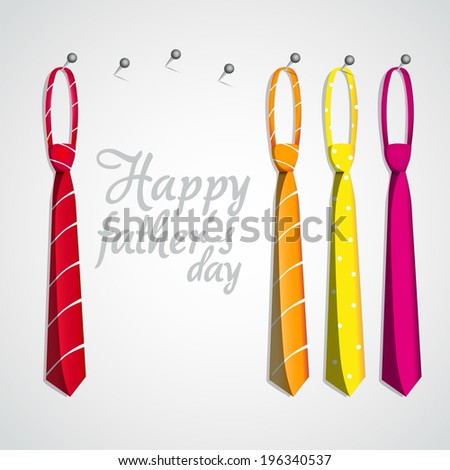 Happy Fathers day theme with ties, Holiday gift card illustration