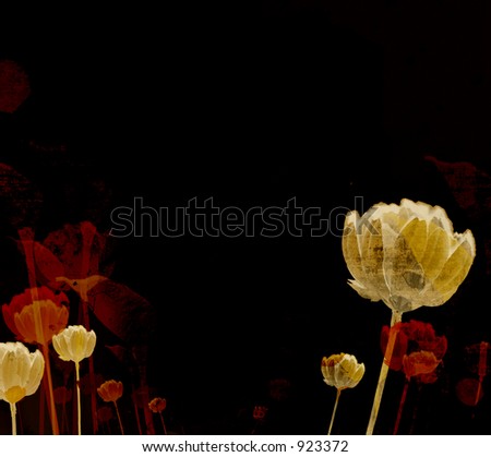 Grunge floral backdrop (with space for your writing)