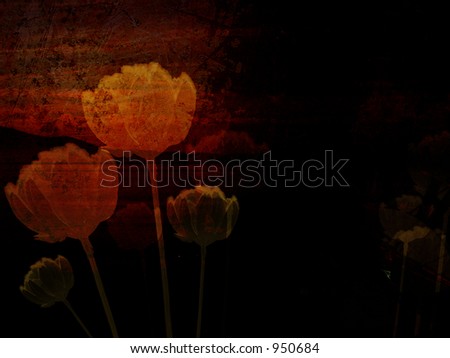 Grunge textured floral backdrop