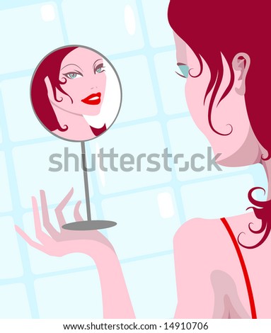 Girl+looking+in+mirror+clipart