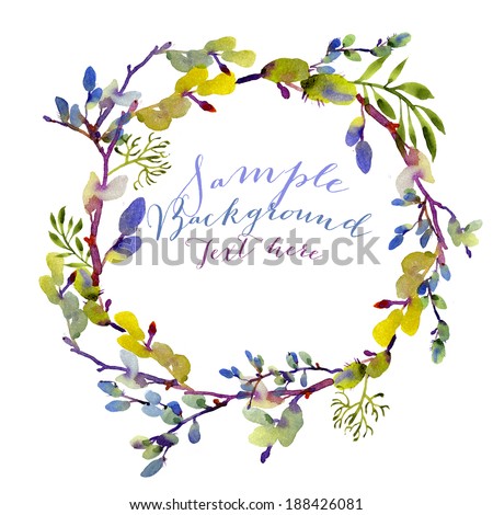 Whimsical wreath wallpaper with room for your text