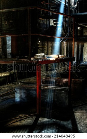Morning light in abandoned factory at Southern Finland.