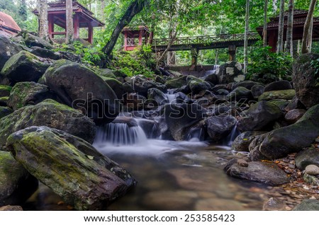 Batu Hampar waterfall located at Kedah, Malaysia.  Best travel location in Yan, Kedah.