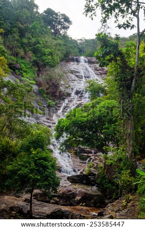 Seri Perigi Waterfall located at Kedah, Malaysia. It is a high waterfall. Best travel location in Yan, Kedah, Malaysia.
