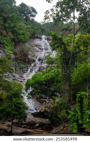 Seri Perigi Waterfall located at Kedah, Malaysia. It is a high waterfall. Best travel location in Yan, Kedah, Malaysia.