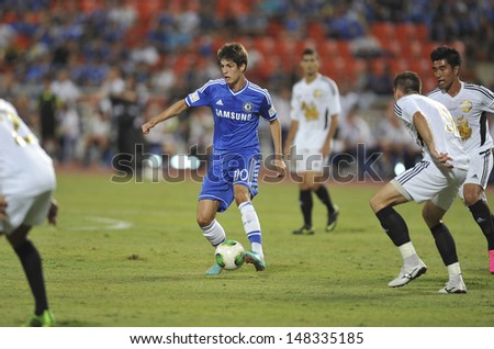 BANGKOK,THAILAND - JULY17:Lucas Piazon of Chelsea in action during the international friendly match Chelsea FC and Singha Thailand All-Star at the Rajamangala Stadium on July17,2013 in Thailand.