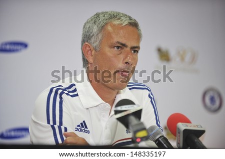 BANGKOK,THAILAND-JULY 17: Manager Jose Mourinho in press conference after the international friendly match Chelsea FC and Singha Thailand All-Star at the Rajamangala Stadium on July17,2013 inThailand.