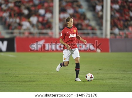 BANGKOK,THAILAND-JULY13: Adnan Januzaj of Manchester United in action during the friendly match between Singha All Star and Manchester United at Rajamangala Stadium on July 13, 2013 in Thailand.