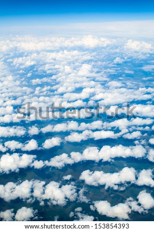 Sky view of cloudscape and earth