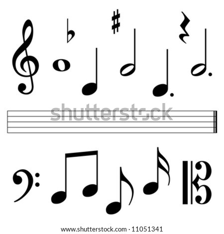 music symbols images. stock vector : music notation