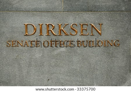Sign for Dirksen Senate Office Building in Washington, DC