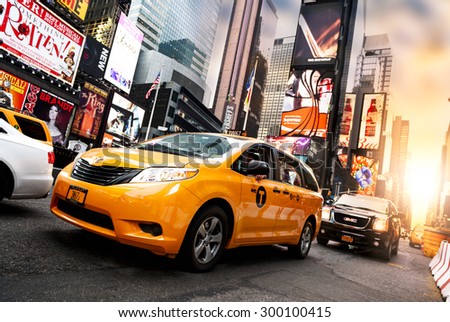 NEW YORK CITY -JULY 09: Times Square, featured with Broadway Theaters and animated LED signs, is a symbol of New York City and the United States, July 09, 2015 in Manhattan, New York City. USA.
