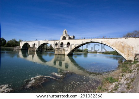 The bridge without end in Avignon. The famous city with the bridge. South France. Europe