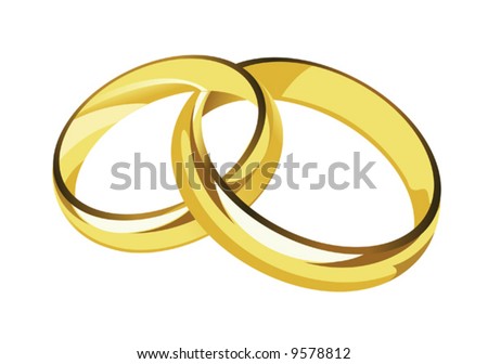 stock vector female and male gold wedding rings Save to a lightbox 