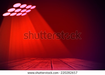 Wood stage on dark  background