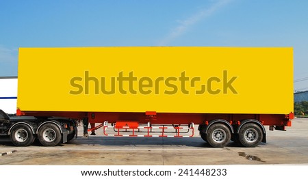 Truck parking on blue sky background